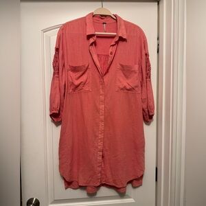 Button-up 3/4 Sleeve Dress